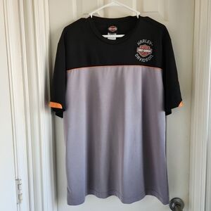 Harley Davidson Shirt Mens XL Black Performance‎ Tshirt Colorblock Biker Dallas